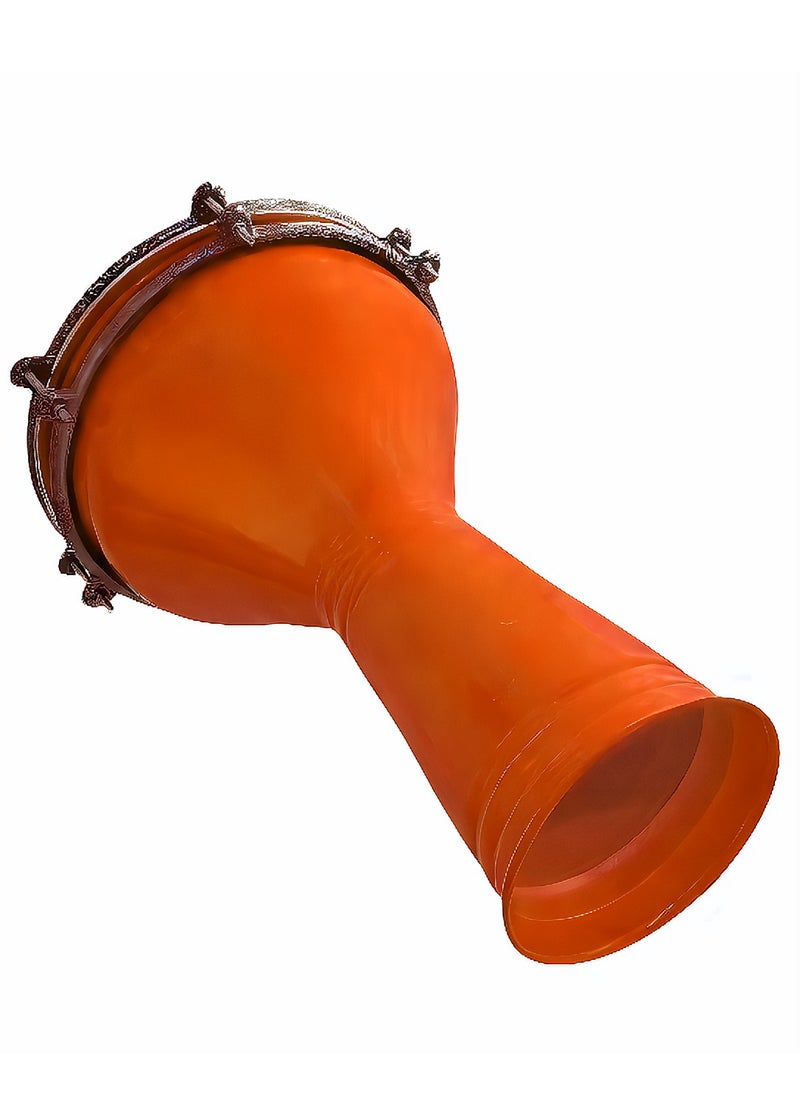 Alexandria - Lightweight Aluminum Turkish Tabla Darbuka Doumbek Drum 5 Pins with 20 cm Plastic Drumhead - Orange - Image 1