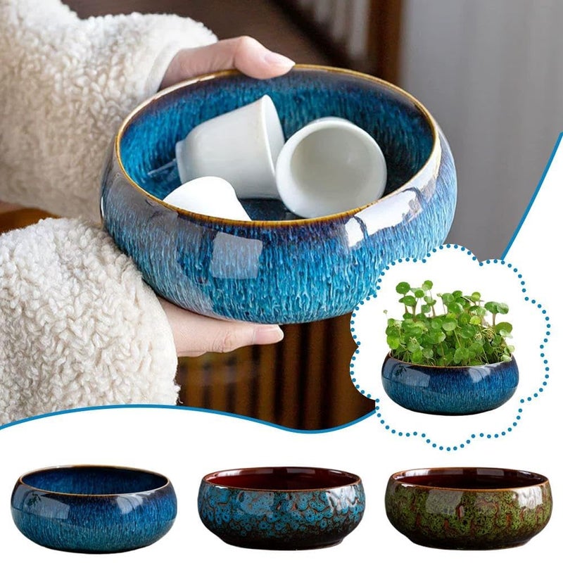 Smowfes Lotus Bowl Planter For Indoor Water Planting - Hydroponic Container With Lotus Flower Design  Perfect For Growing Lotus Seeds In Water  Decorative Aquatic Plant Bowl For Home  Patio  Zen Garden Decor - Image 4