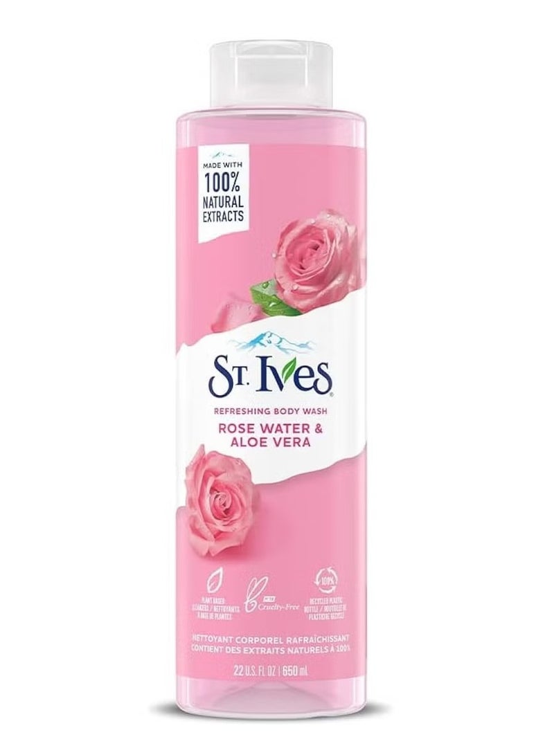 سانت آيفز غسول الجسم سانت آيفز بماء الورد والصبار الوردي 650 مل