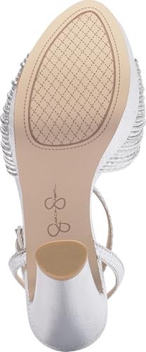 Jessica Simpson Womens Immie Platform Sandal with Ankle Strap, Silver, 8 - Image 4