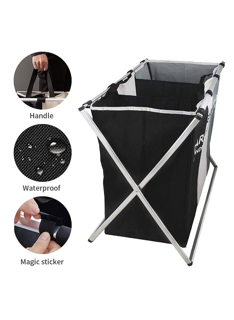 dreamons link Dreamons link 3-Section Laundry Basket Black/White/Grey 137L  - Image 3