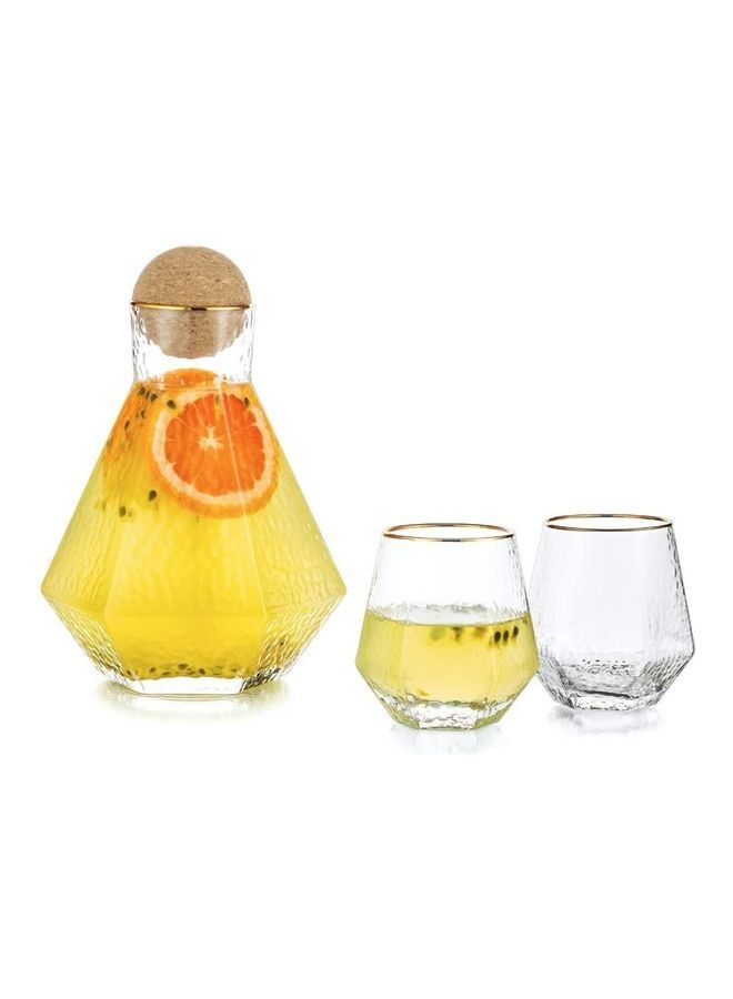 NIBEMINENT Water Jug With 2 Cups Clear - Image 1