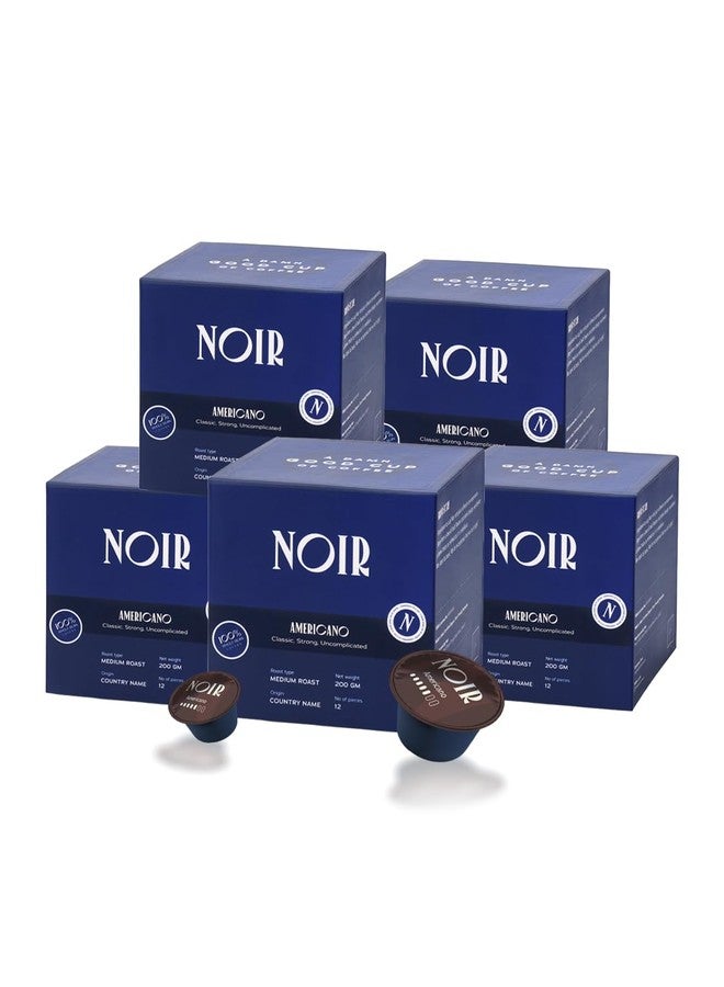 Noir's Americano Coffee Bundle of 50 Pods | Chocolate, Cherry, and Caramel Notes | Medium Roast | Dolce Gusto Compatible Pods | Pack of 5 Boxes - Image 1