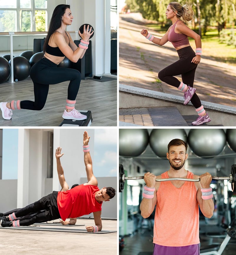 JORICY Ankle Weights, Wrist Leg Arm Weights for Women Men Kids with Adjustable Straps, Strength Training Weighted for Jogging, Running, Walking, Fitness, Gym Workout - 4LBS Pair (2 LB Each Weight), Light - Image 5
