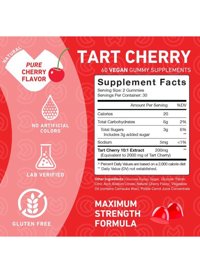 PUREFINITY Tart Cherry Gummies – Uric Acid Flush for Joint Relief & Recovery, Raw Juice Extract Antioxidant – Non-GMO, Gluten Free, Vegan, 60 Count - Image 4