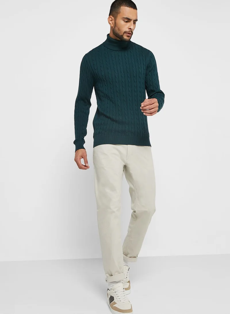 Robert Wood Texture Knit Crew Neck Sweater