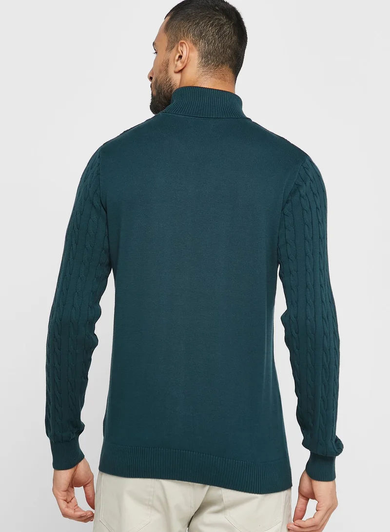 Robert Wood Texture Knit Crew Neck Sweater