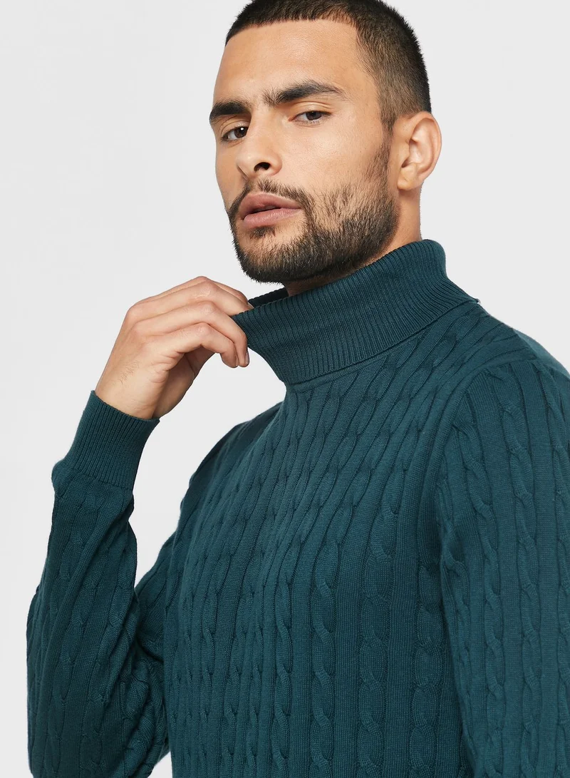 Robert Wood Texture Knit Crew Neck Sweater