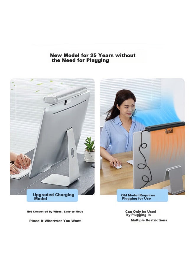 Stiger 【Dual-Use】Hanging Screen Fan Office Small Fan Usb Charging Desktop Cooling Fan Dormitory Computer Screen Display Screen Cooling Artifact Desktop Blue - Image 2