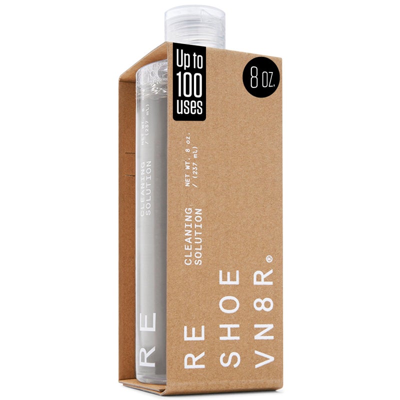 RESHOEVN8R Shoe Cleaning Solution, 8 oz - Sneaker Cleaner & Shoe Care for Canvas, Leather, Mesh, Suede, White, & Nubuck Shoes - Shoe Cleaner Sneakers Kit Solution in Easy-to-Use Bottle - 60-100 Uses - Image 1