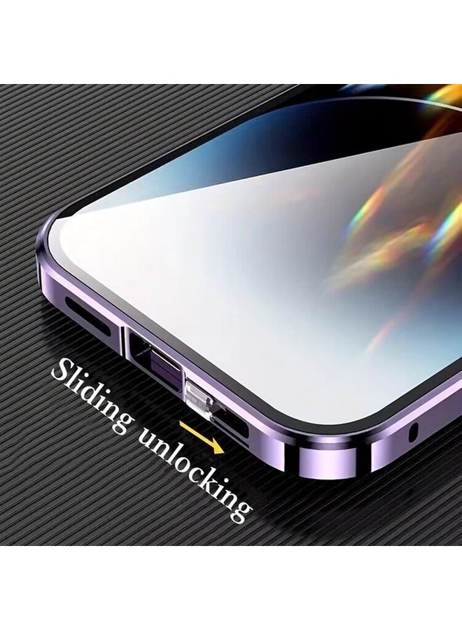 Golden Magnetic Privacy Case For iPhone 16 Pro Max With Lock Card Holder - Image 2