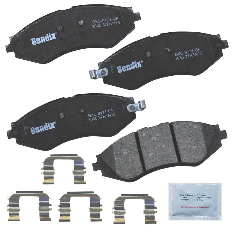 Bendix Priority1 CFC1035 Ceramic Front Brake Pads for Select Models Chevrolet Aveo Aveo5 Optra Spark Spark EV Pontiac G3 G3 Wave Wave5 Suzuki Forenza Reno Swift