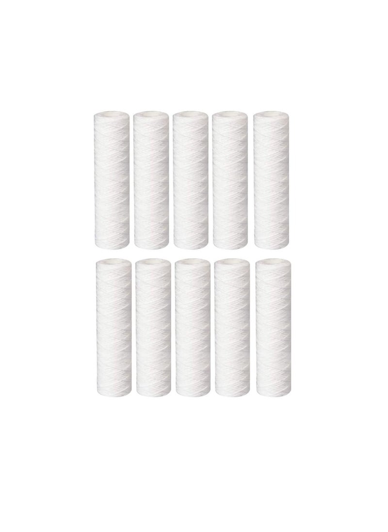 Generic - Water Filter Replacement Cartridges 10" Polypropylene Cotton Sponge Universal Cartridges, Standard Pre-filter Yarn Sediment for Standard RO Systems (Pack of 10, 10" Cotton Yarn (110g)) - Image 1