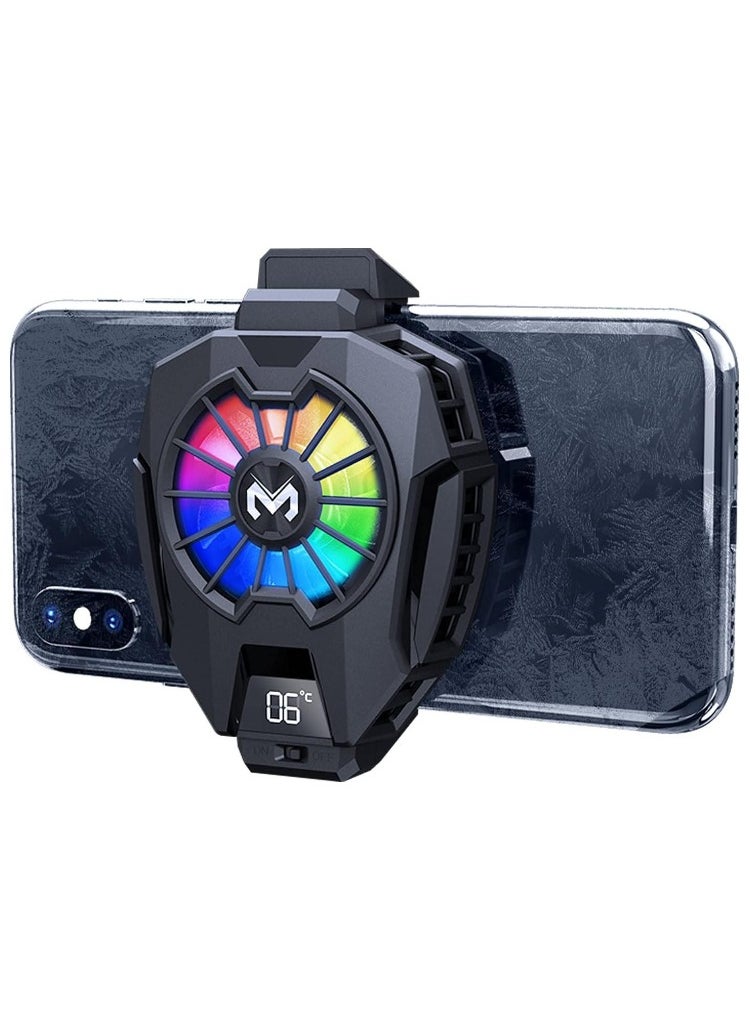 TIGER Phone Cooler, Cellphone Radiator with Dual Semi-Conductor Cooling Chip – Fast Cooling for Mobile Phones (6-8cm Width) – Digital Display, Overheating Protection – Perfect for TikTok Live Streaming, Outdoor Vlogs & Mobile Gaming  - Image 1