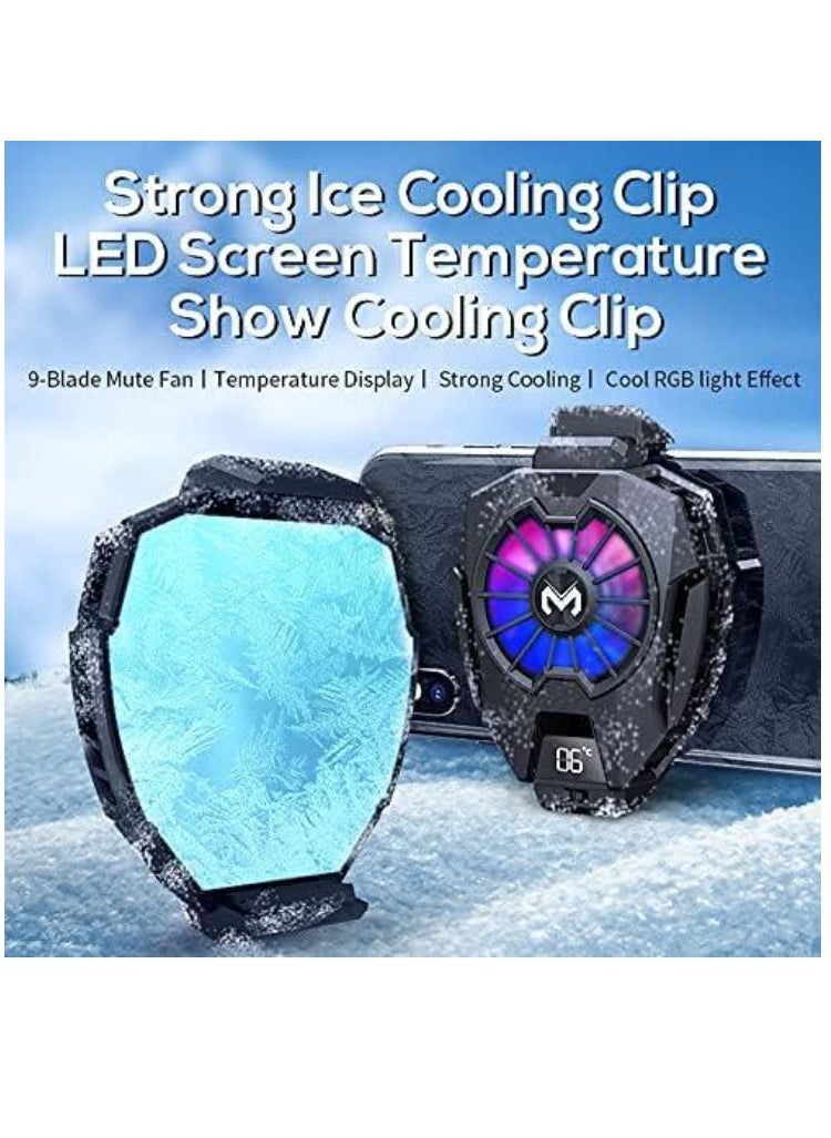 TIGER Phone Cooler, Cellphone Radiator with Dual Semi-Conductor Cooling Chip – Fast Cooling for Mobile Phones (6-8cm Width) – Digital Display, Overheating Protection – Perfect for TikTok Live Streaming, Outdoor Vlogs & Mobile Gaming  - Image 5