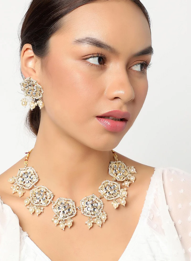 سوهي مجموعة مجوهرات سوهي بأحجار الكوندان المطلية بالذهب