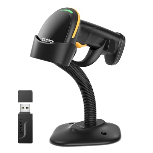 Inateck 2D Barcode Scanner with Intelligent Stand, Wireless QR Code Scanner, Handheld Scanner with APP and SDK, 2D Imager with 2600mAh Battery, BCST-35 - Image 1