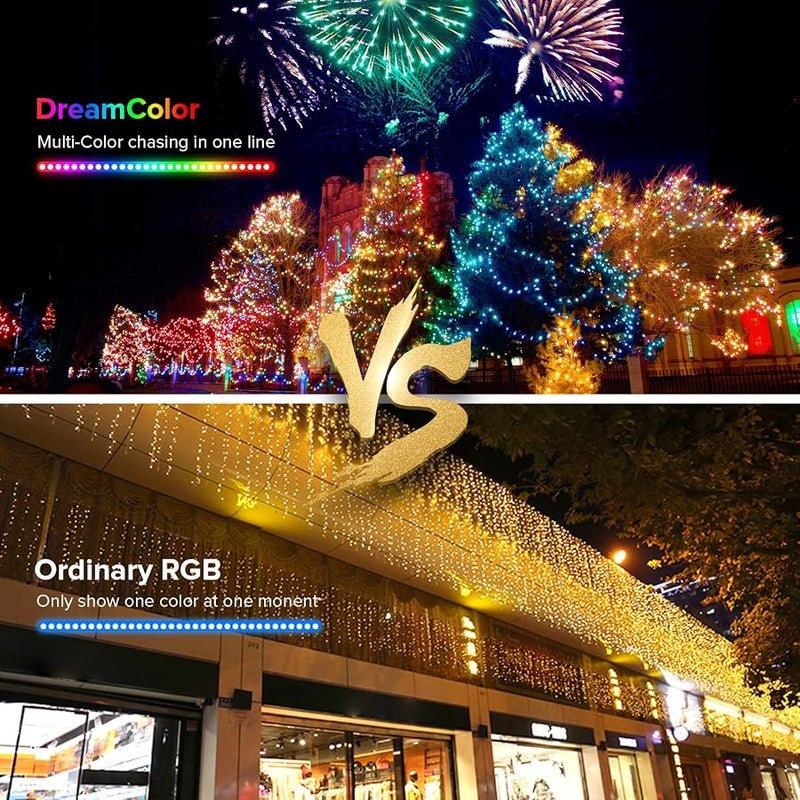 BTF-LIGHTING بي تي اف-لايتنج سلسلة مصابيح خيالية WS2812B IC RGB عبوتان 16.4 قدم 100 مصباح LED تيار مستمر 5 فولت - Image 3