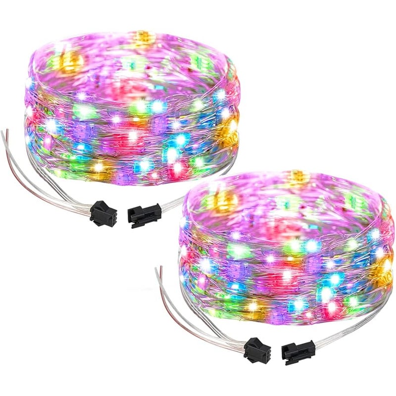 BTF-LIGHTING بي تي اف-لايتنج سلسلة مصابيح خيالية WS2812B IC RGB عبوتان 16.4 قدم 100 مصباح LED تيار مستمر 5 فولت - Image 1