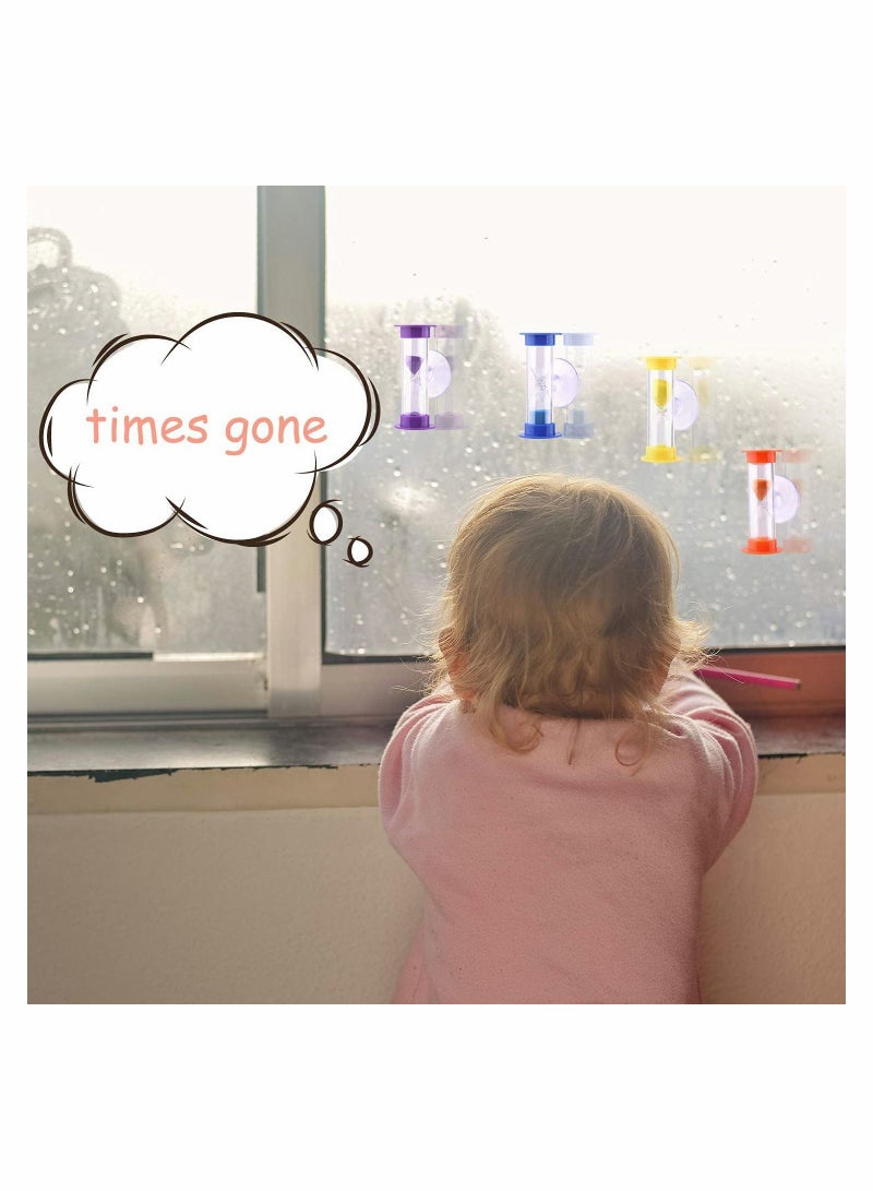 واي آند دي 6 Pack Colorful Sandglass Timer with Suction Cup, 3-Minute Hourglass , Cooking Swivel Sand - Image 5
