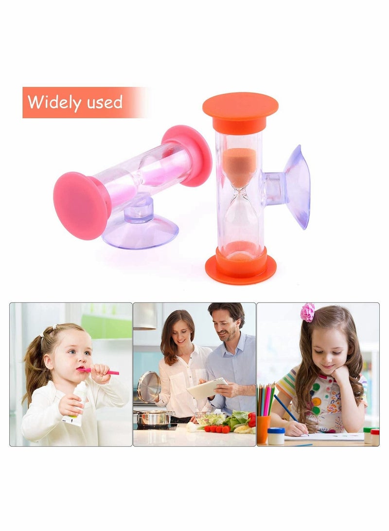 واي آند دي 6 Pack Colorful Sandglass Timer with Suction Cup, 3-Minute Hourglass , Cooking Swivel Sand - Image 3
