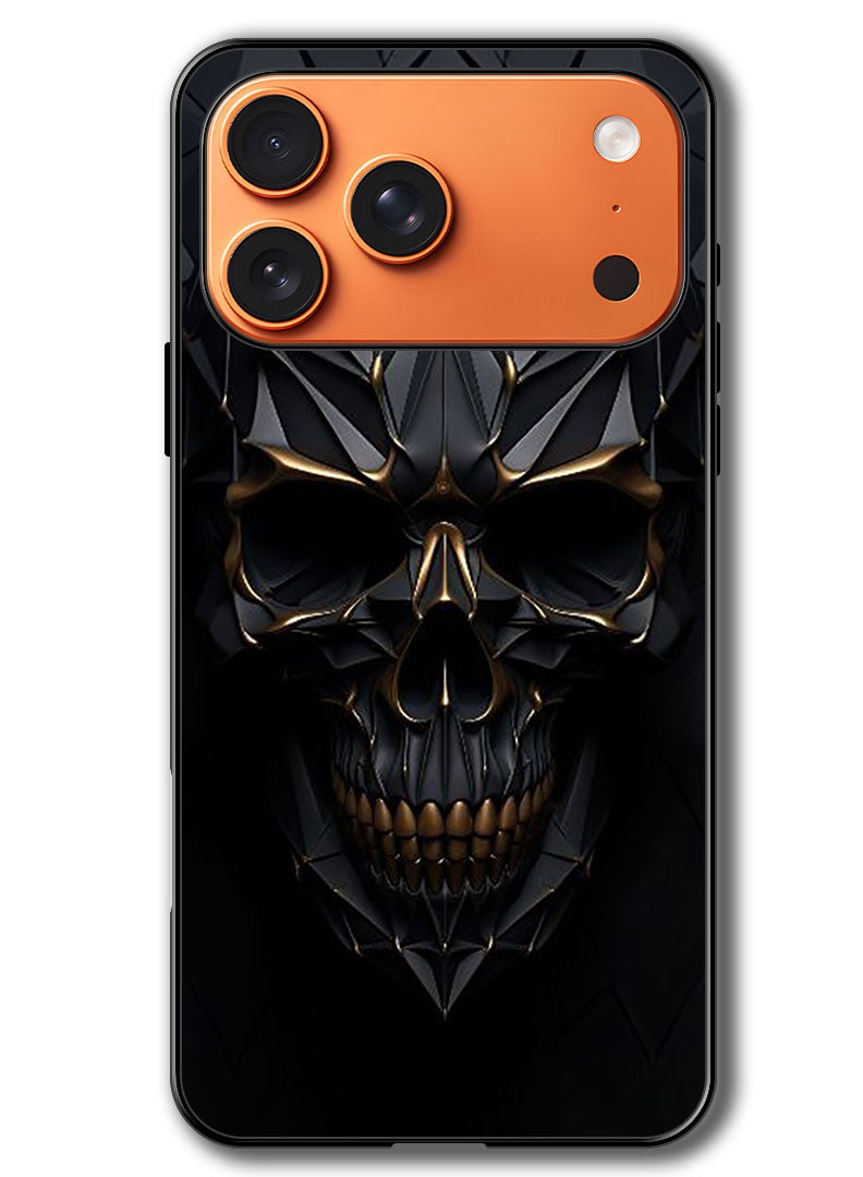 Theodor Case Compatible with Apple iPhone 17 Pro Max 6.9 Inch Protection Shockproof Bumper Cover Skull Art - Image 1