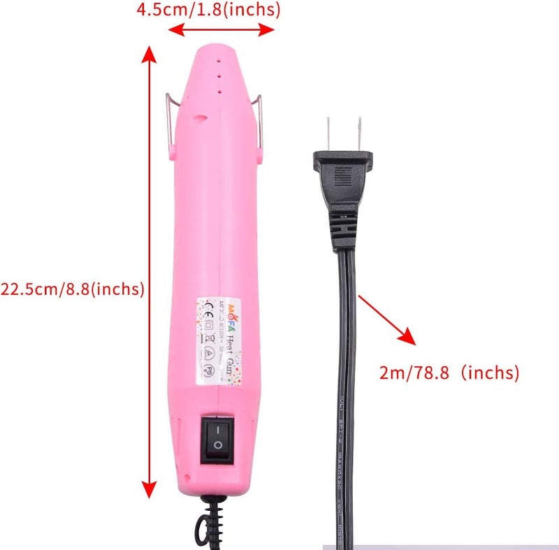 MOFA Resin Heat gun,6.6ft Cable 300W Hot Air Gun for Crafting,Acrylic Paint Dryer Multi-Purpose Electric Heating Nozzle (Pink) - Image 2