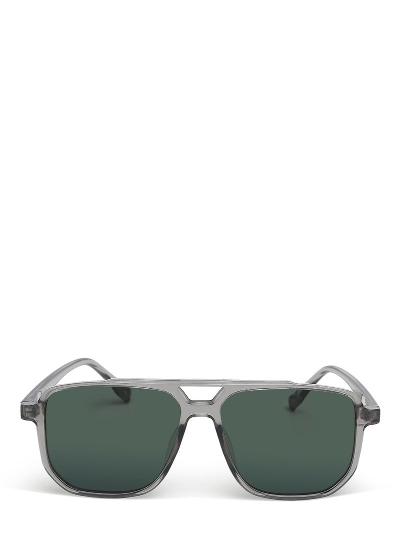 London Rag Thin Rim Navigator Sunglasses in Grey - Image 1