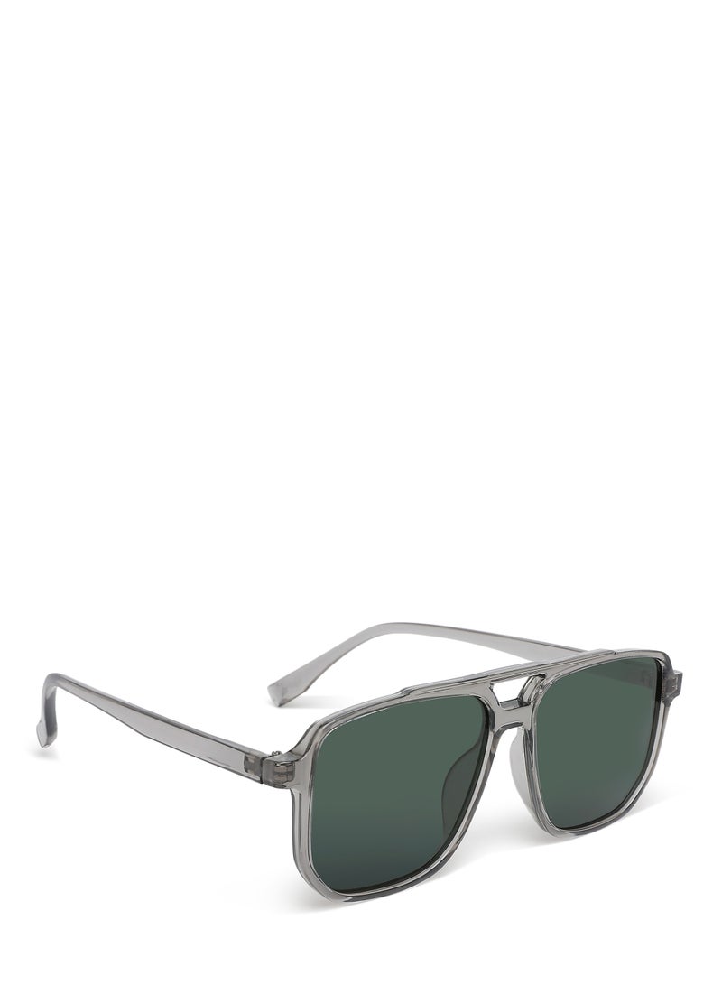 London Rag Thin Rim Navigator Sunglasses in Grey - Image 2