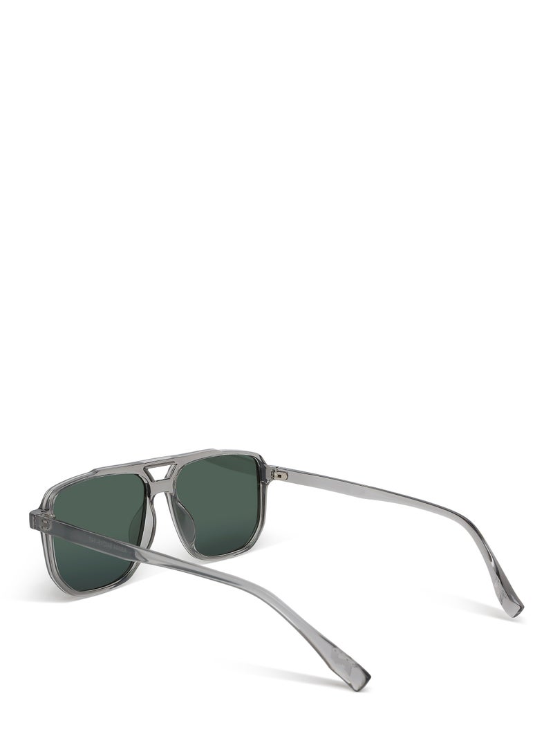 London Rag Thin Rim Navigator Sunglasses in Grey - Image 3