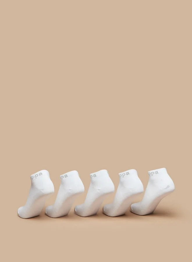 Kappa White Solid Ankle Length Sports Socks - Set of 5  | Best Price UAE