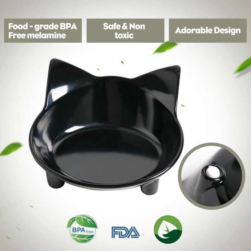 Cat Bowl Cat Food Bowls Non Slip dog Dish Pet Food Bowls Shallow Cat Water Bowl Cat Feeding Wide Bowls to Stress Relief of Whisker Fatigue Pet Bowl of Dog Cats Rabbit(Safe Food-grade) - Image 4