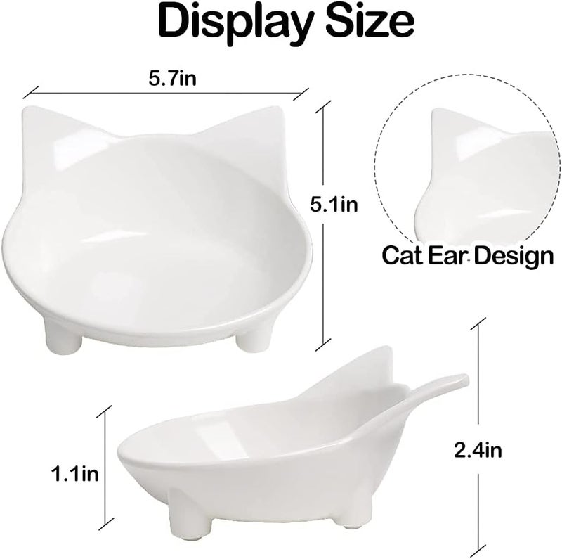 Cat Bowl Cat Food Bowls Non Slip dog Dish Pet Food Bowls Shallow Cat Water Bowl Cat Feeding Wide Bowls to Stress Relief of Whisker Fatigue Pet Bowl of Dog Cats Rabbit(Safe Food-grade) - Image 5