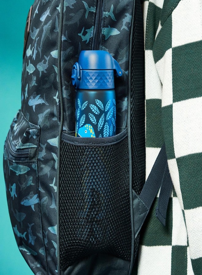 ION8 Water Bottle, 500 ml/18 oz, Leak Proof, Easy to Open, Secure Lock, Dishwasher Safe, BPA Free, Hygienic Flip Cover, Carry Handle, Easy Clean, Odor Free, Carbon Neutral, Deep Teal, Dinosaurs Design - Image 5