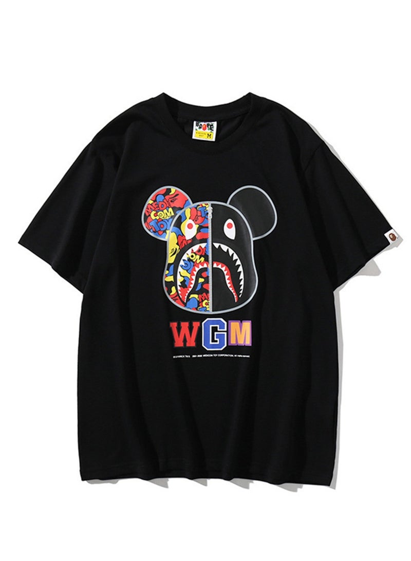 New fashion trendy loose printed casual T-shirts for men and women - Image 1