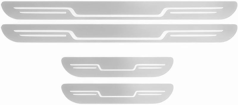 4Pcs Stainless Steel Car Door Sill Protector Strips Kick Plates for Trailblazer (5seats) 3. Generation, Threshold Protective Film Threshold Edge Entry Guard Stickers,A/Silver - Image 1