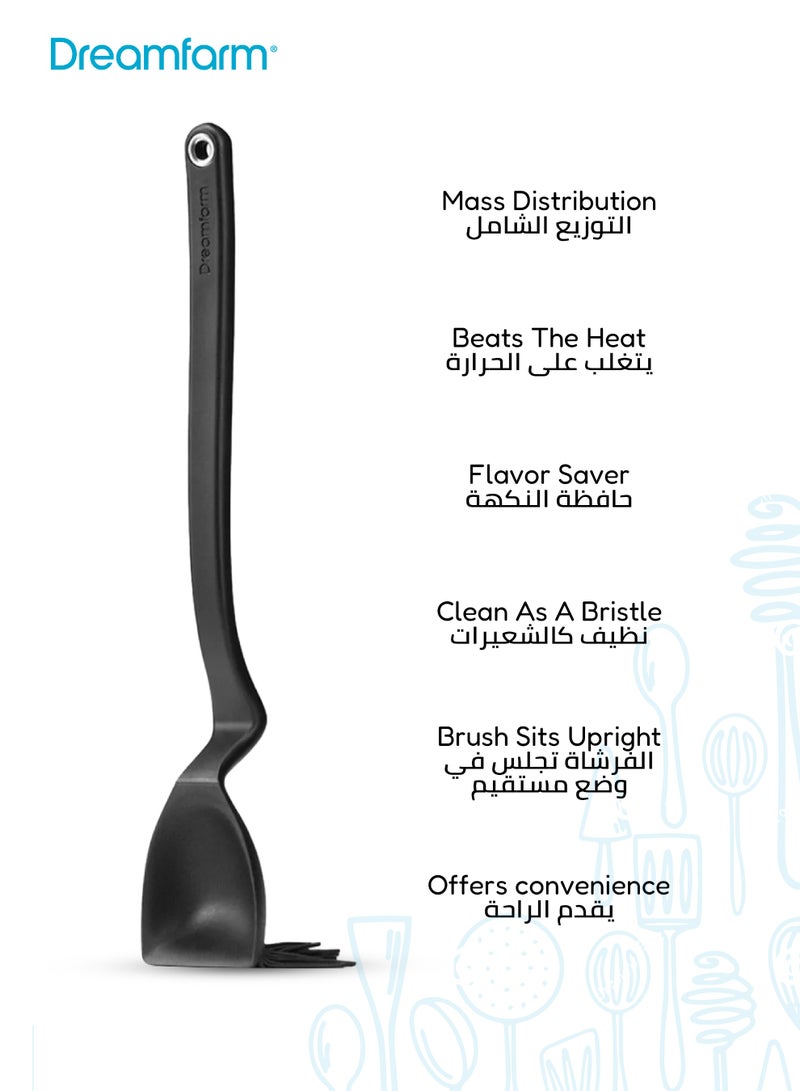 دريم فارم فرشاة شواء سيليكون مع خزان صلصة | مقاومة للحرارة حتى ٢٦٠ درجة مئوية | فرشاة صلصة للشواء بدون تقطير أو خدش | مقبض طويل للسلامة | ٤٢ × ٩ × ٤٫٢ سم - Image 3