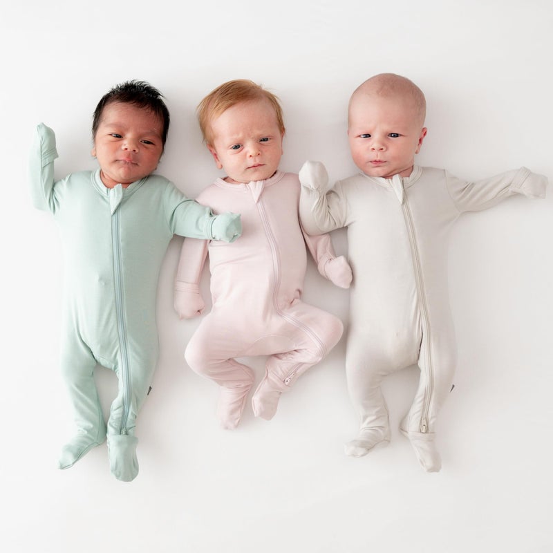 KYTE BABY Unisex Zipper Closure Footies, Rayon Made From Bamboo (3-6 Months, Blush) - Image 5