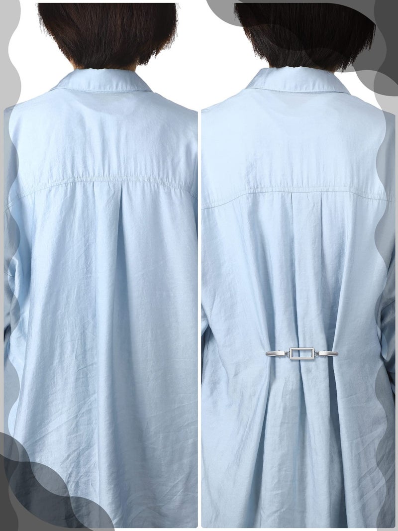 Jetec 3 Pcs Vintage Sweater Clips Shirt Dress Cinch Clips Cardigan Shawl Brooches Waist Cincher Decor for Women(Silver,Formal Style) - Image 4