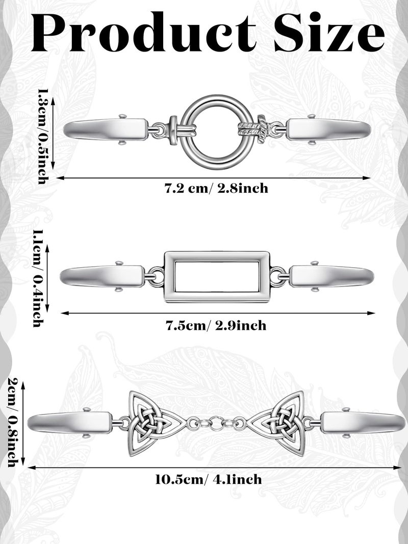 Jetec 3 Pcs Vintage Sweater Clips Shirt Dress Cinch Clips Cardigan Shawl Brooches Waist Cincher Decor for Women(Silver,Formal Style) - Image 3