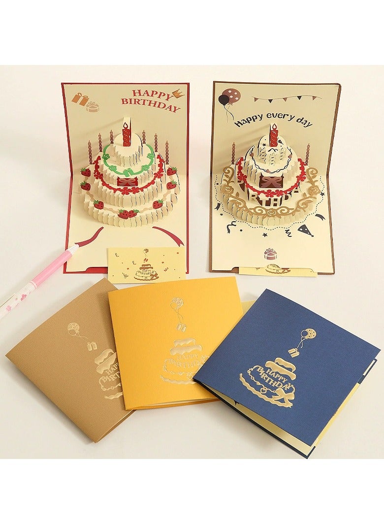 Beauty 3D Pop up Card with Envelopes, Pop Up Birthday Cards,Laser Cut Greeting Paper Cards for Men, Women, Boys, Girls and Kids (yellow)  - Image 2