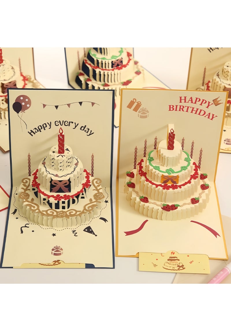 Beauty 3D Pop up Card with Envelopes, Pop Up Birthday Cards,Laser Cut Greeting Paper Cards for Men, Women, Boys, Girls and Kids (yellow)  - Image 3