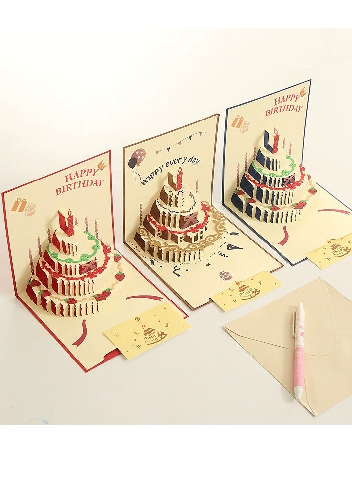 Beauty 3D Pop up Card with Envelopes, Pop Up Birthday Cards,Laser Cut Greeting Paper Cards for Men, Women, Boys, Girls and Kids (yellow)  - Image 4