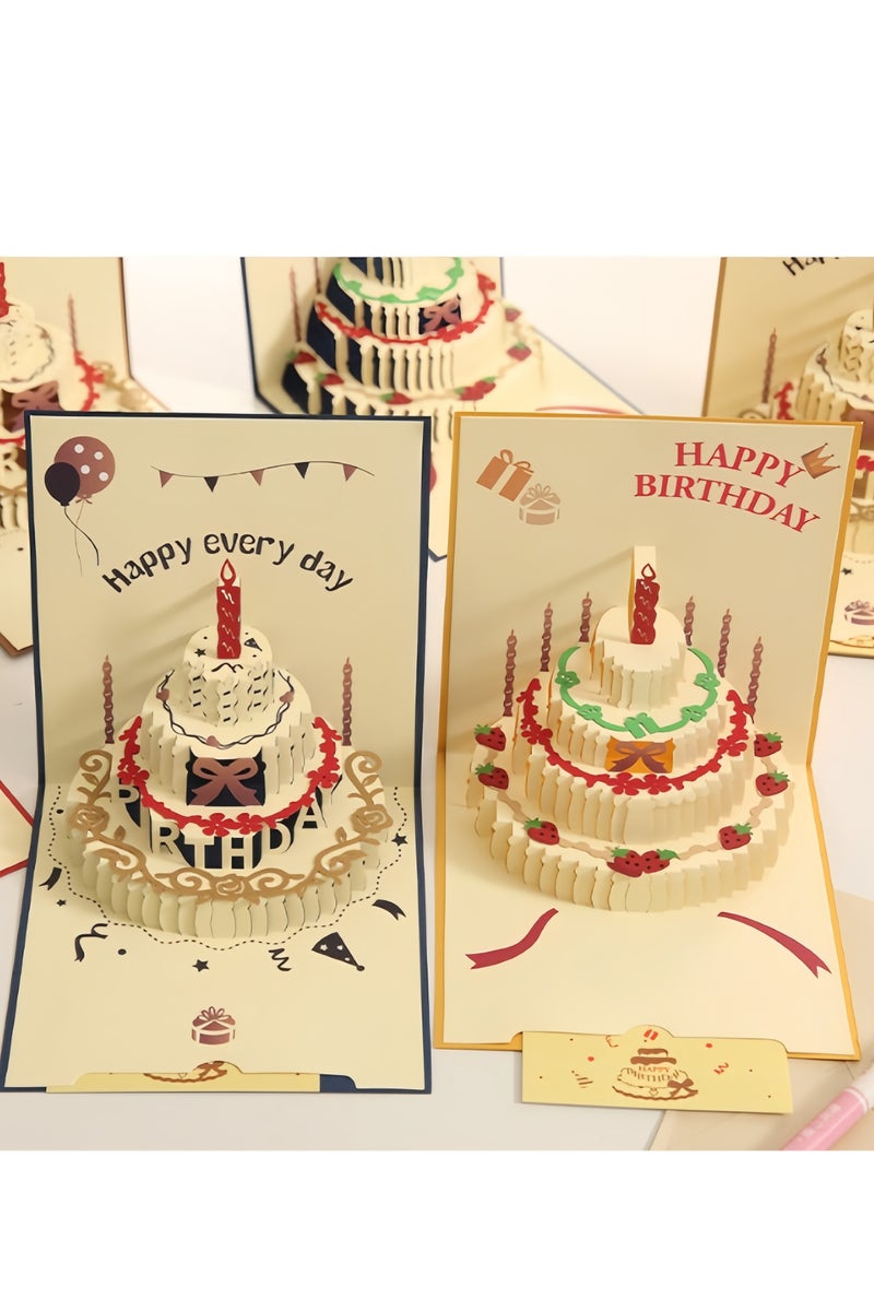 Beauty 3D Pop up Card with Envelopes, Pop Up Birthday Cards,Laser Cut Greeting Paper Cards for Men, Women, Boys, Girls and Kids (yellow) - Image 1