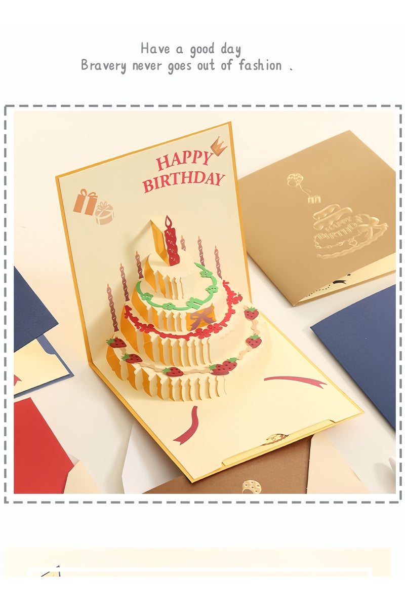 Beauty 3D Pop up Card with Envelopes, Pop Up Birthday Cards,Laser Cut Greeting Paper Cards for Men, Women, Boys, Girls and Kids (yellow) - Image 5