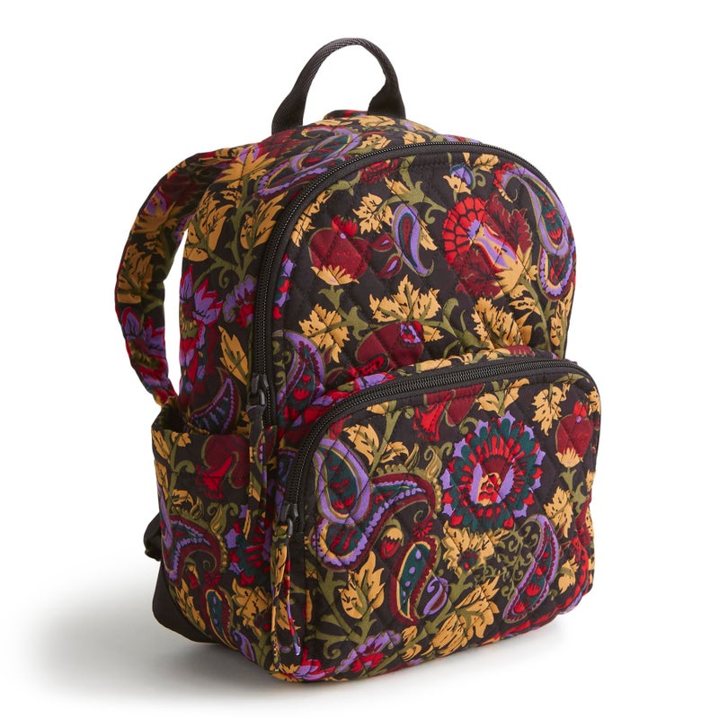 Vera Bradley Women's Premium Cotton Small Banbury Backpack, Midnight Garden Paisley, One Size - Image 3