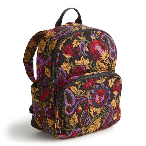 Vera Bradley Women's Premium Cotton Small Banbury Backpack, Midnight Garden Paisley, One Size - Image 1