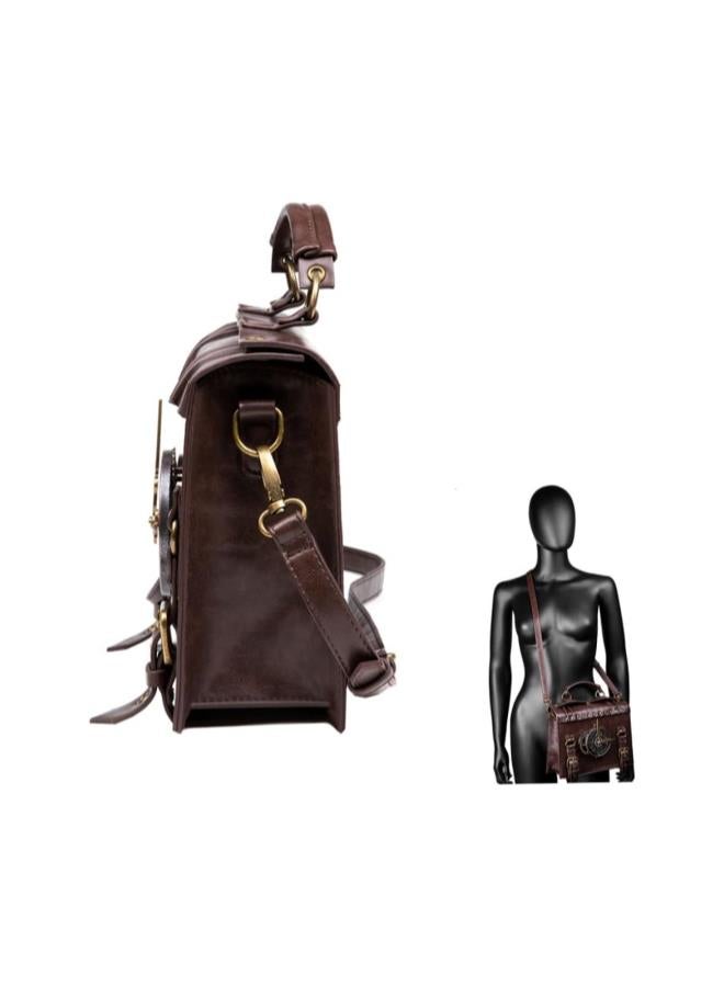 Vintage Steampunk Backpack Gothic Satchel Handmade Leather Messenger Bag for Middle Ages Bag  - Image 2