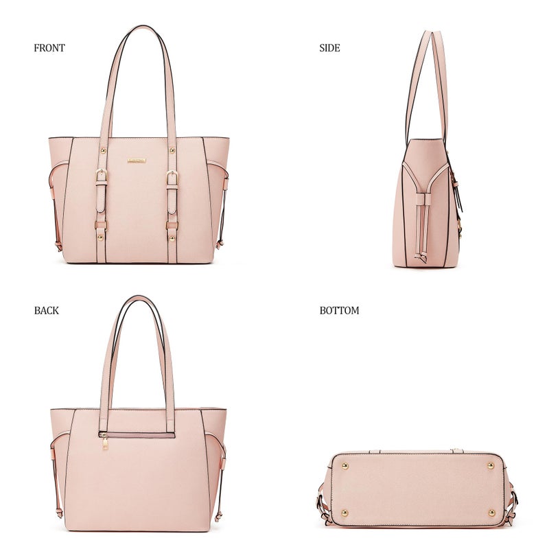Lovematch Women Fashion Synthetic Leather Handbags Tote Bag Shoulder Bag Top Handle Satchel Purse Set 4pcs - Image 3