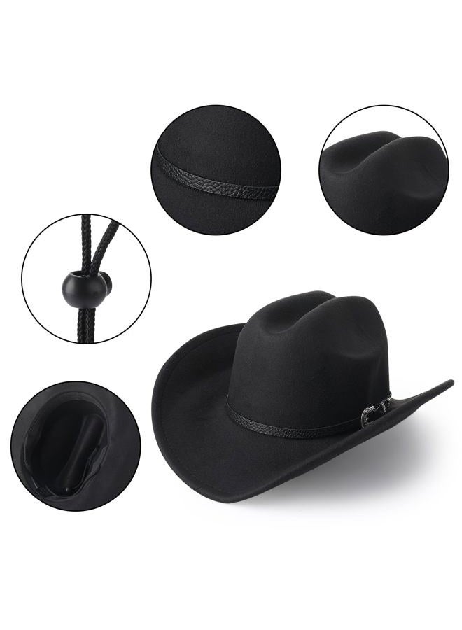 ZhouBoat 7Pcs Cowboy Costume Outfit for Men Women, Black Western Cowboy Hat Accessories Set for Halloween Party Cosplay - Image 5